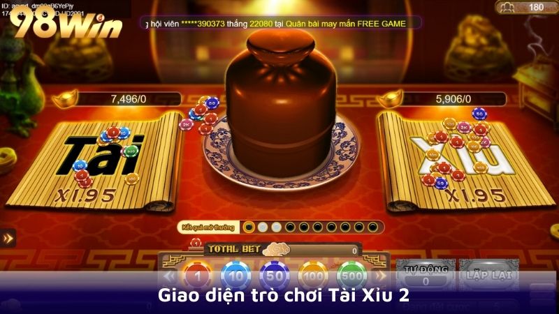 Giao diện trò chơi Tài Xỉu 2
